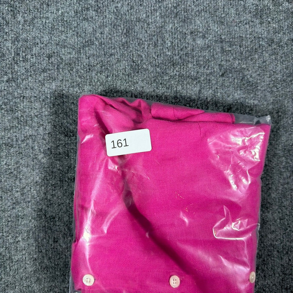 Ralph Lauren Button Down Shirt Womens 2X Fuchsia Linen Herringbone - Picture 11 of 11